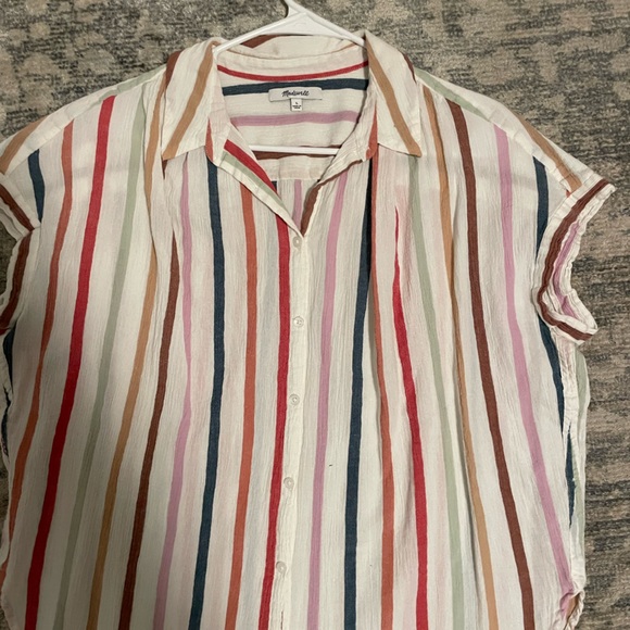 Madewell Stripe Multi-Color Button Down - Picture 1 of 3